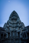 Moon over Angkor Wat temple