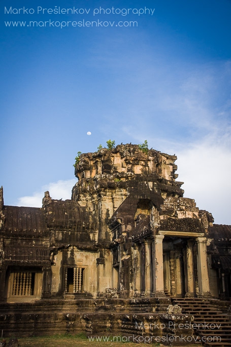 Moon over Angkor Wat entrance