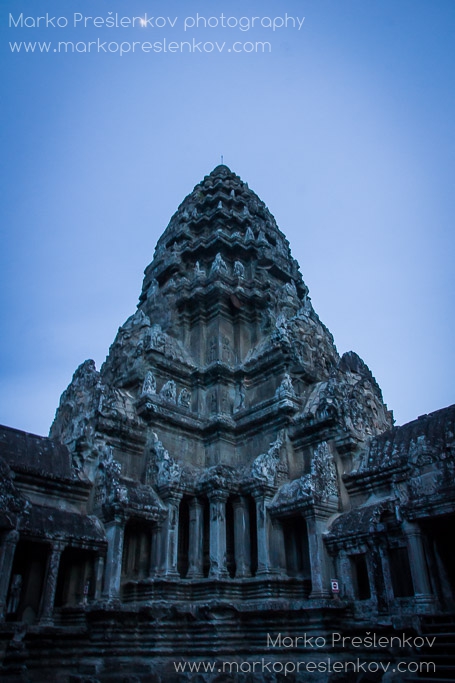 Moon over Angkor Wat temple