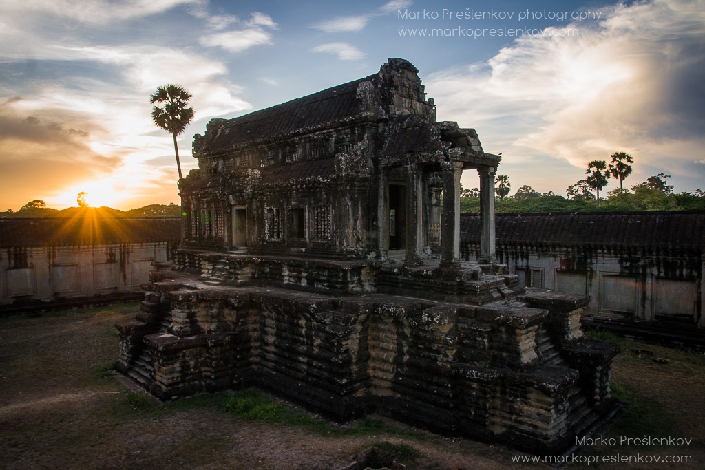 Sun setting down on Angkor Wat