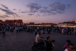 Gathering of masses at dusk on Djemaa el-Fnaa