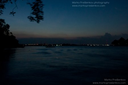 Late night Mekong river transport