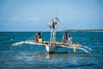 Drying clothes on fishing boat