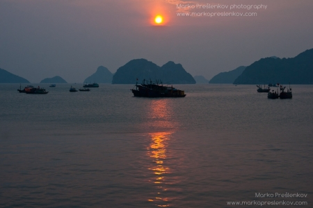 Last rays of sun over the boats