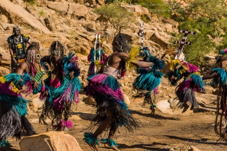 Dogon masks dancing in a circle