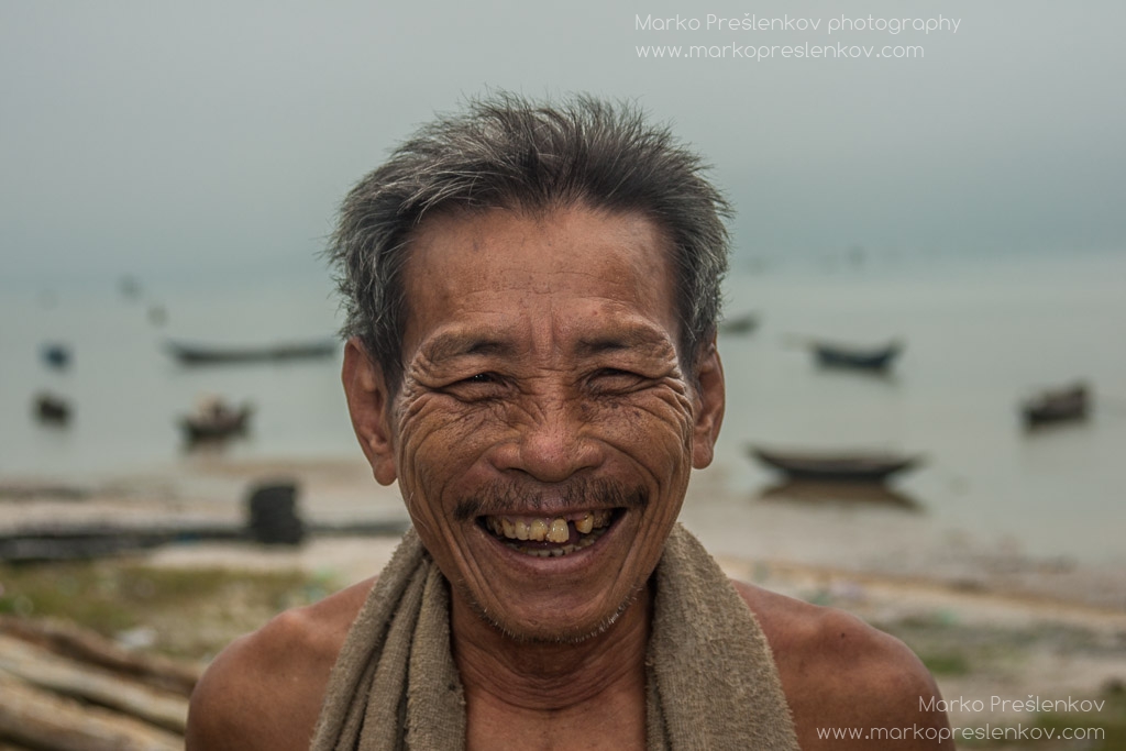 Fisherman laughing out loud