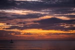 Sugar beach sunset over a diving raft