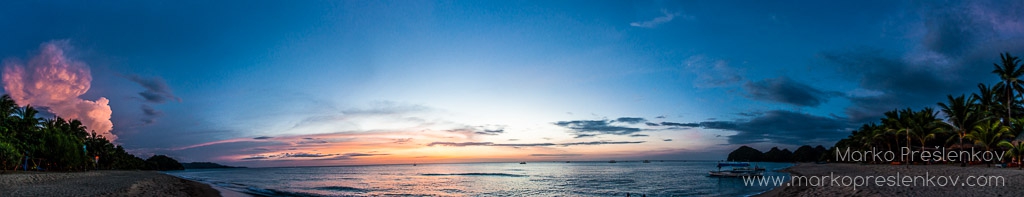 Panoramic sunset at Sugar beach