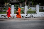 Two monks during alms procession