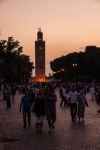 Evening promenade between Koutoubia Mosque and Djemaa el-Fnaa