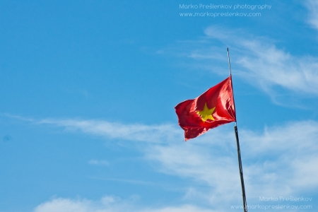 Vietnamese flag flying high