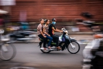 Youngsters returning from market shopping