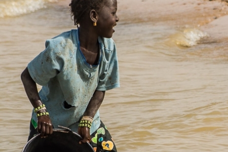 Girl washing the dishes