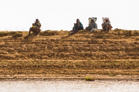 Ladies taking a break from hard work