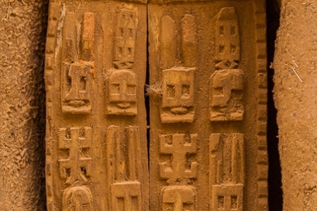 Traditional wooden Dogon shutters