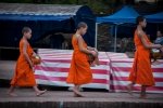 Young monks at alms procession